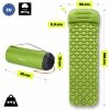 Ultralekki materac dmuchany jednoosobowy do spania na kemping i trekking HyperMotion Campmat – 190x56 cm – zielony